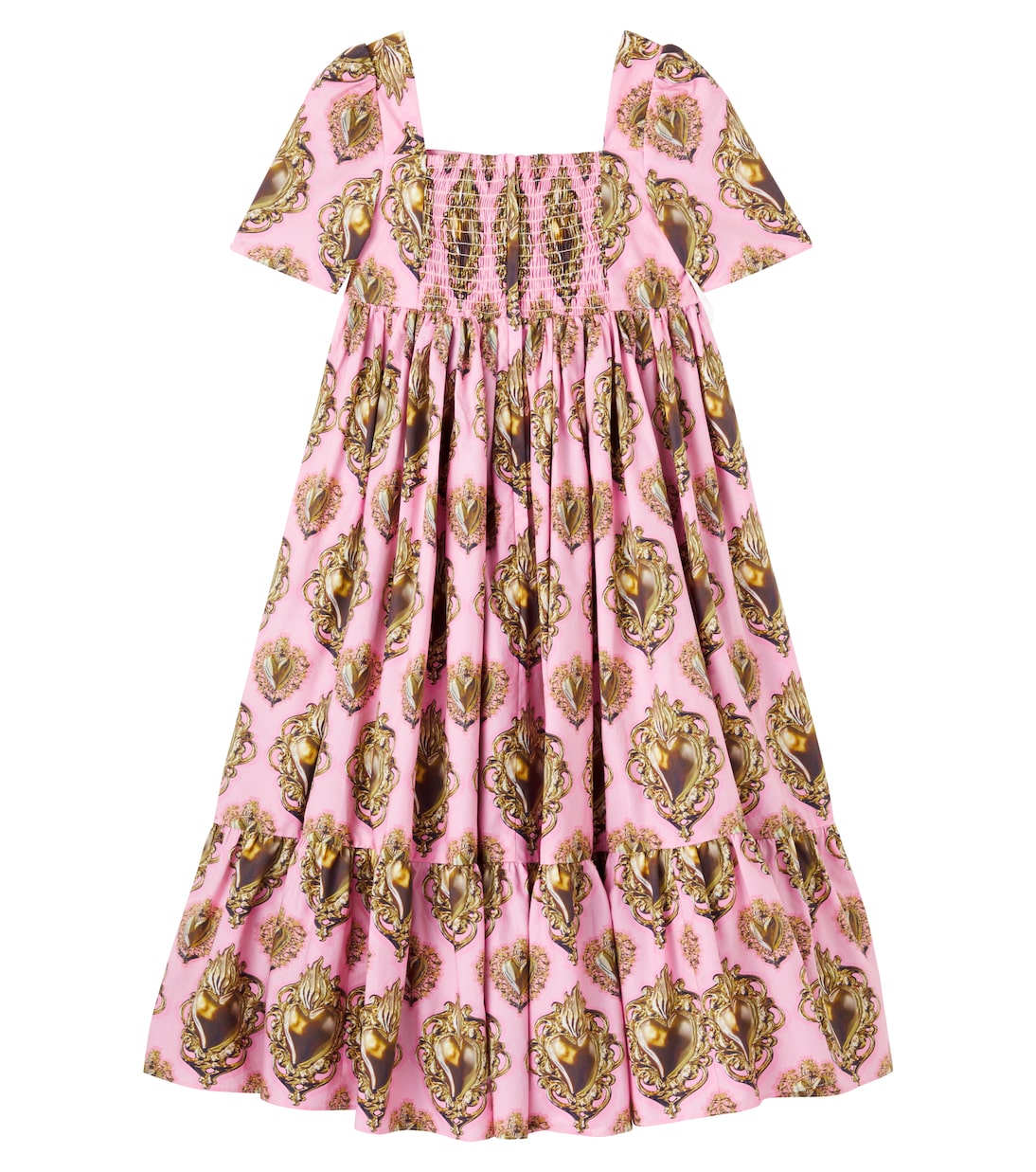 Bedrucktes Kleid aus Baumwollpopeline | Dolce&Gabbana Kids