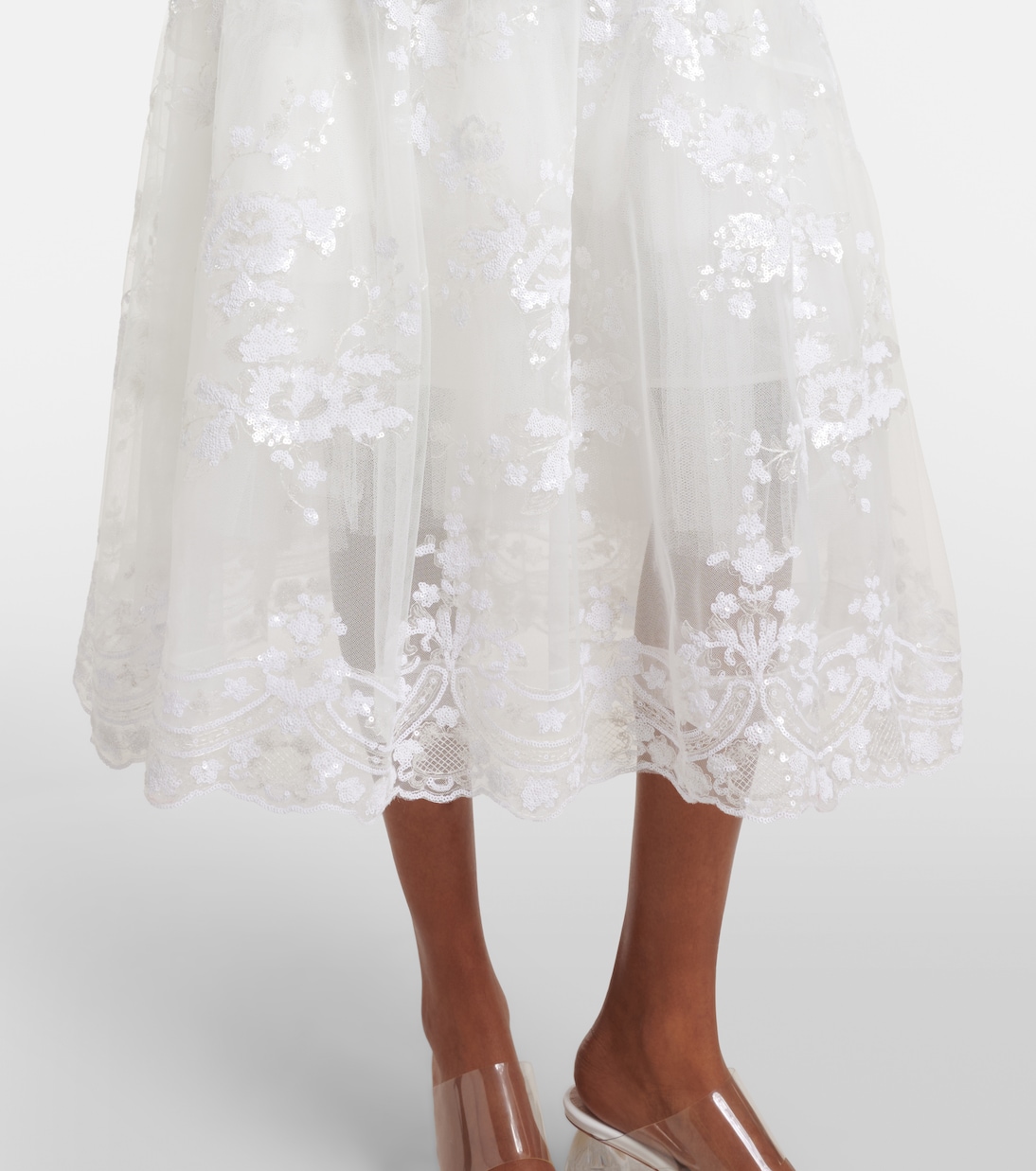 Midirock aus Tüll mit Pailletten | Simone Rocha