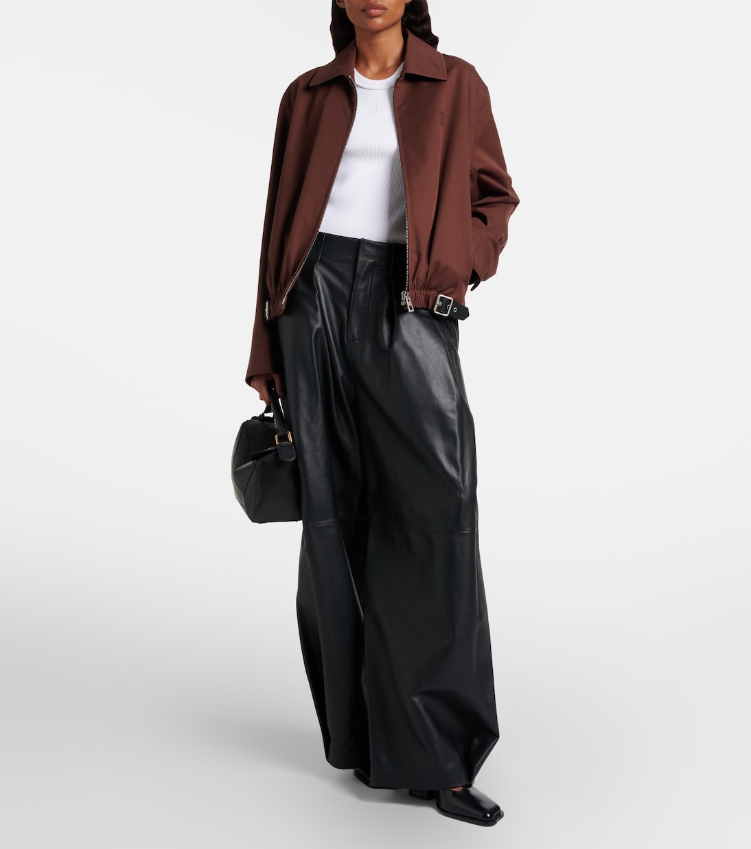 皮革桶形裤装 | Loewe