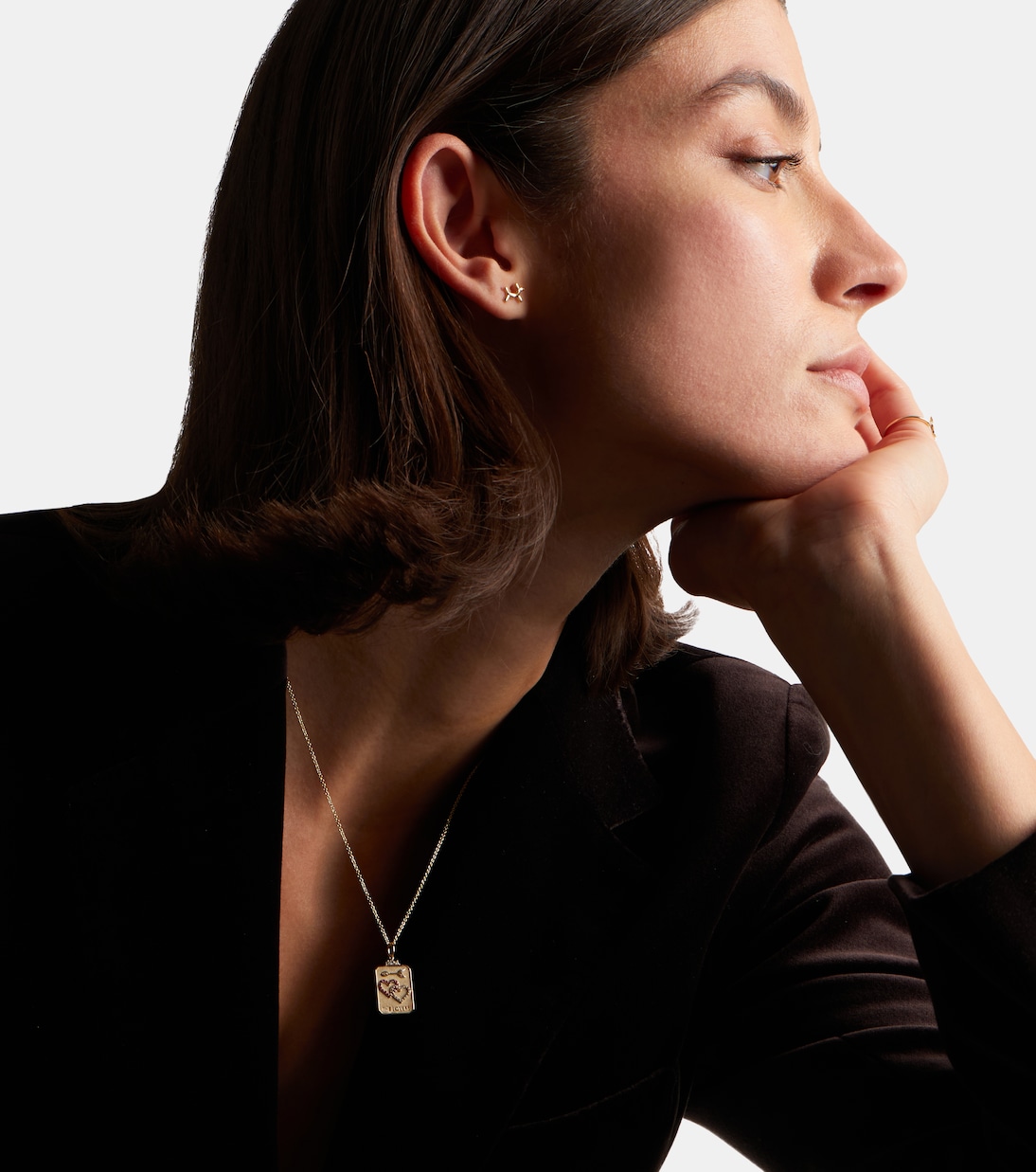 Collana The Lovers Tarot Card in oro 14kt con rubini e diamanti | Sydney Evan