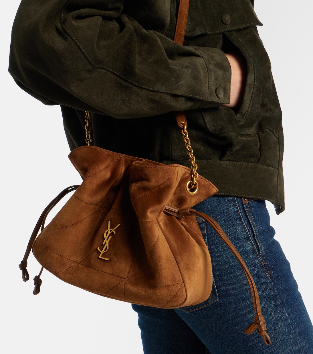 Schultertasche Jamie Small aus Veloursleder | Saint Laurent