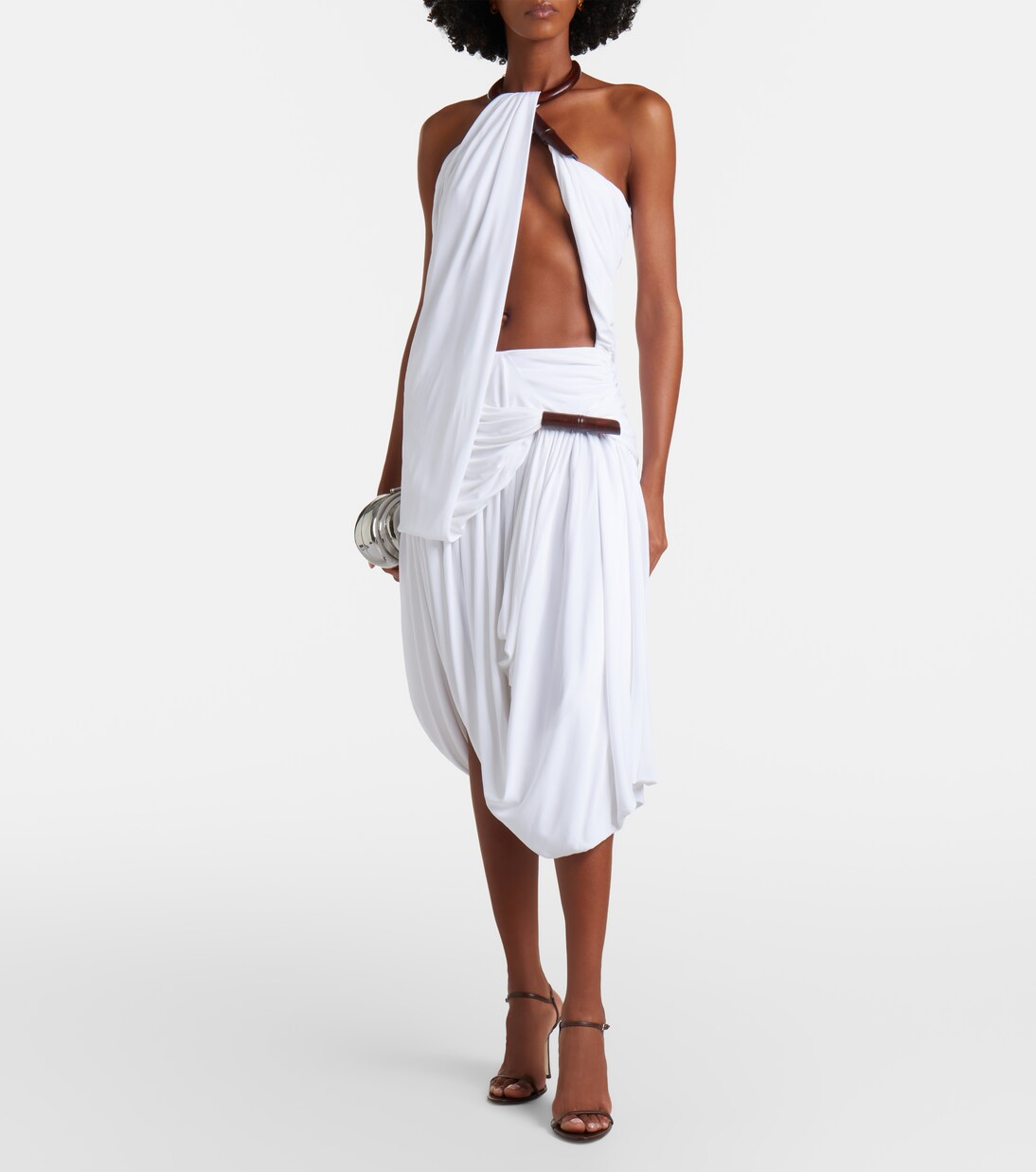 Chime asymmetric draped jersey midi dress | Christopher Esber