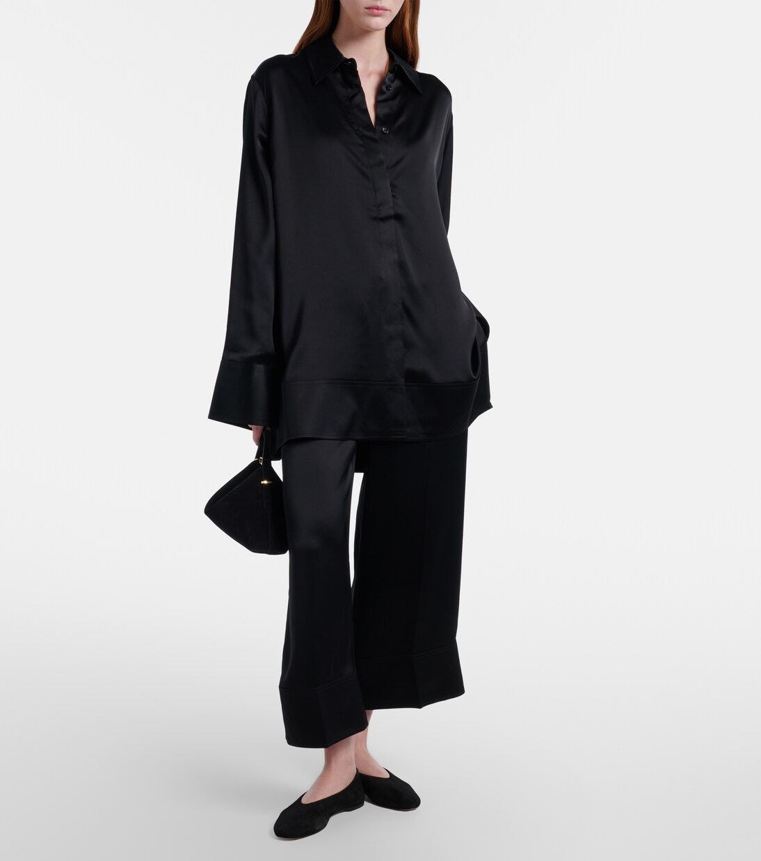 Satin wide-leg pants | Toteme