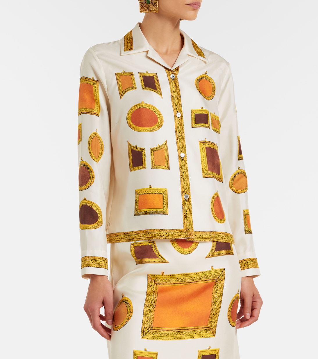 Chemise en soie à imprimé | Versace