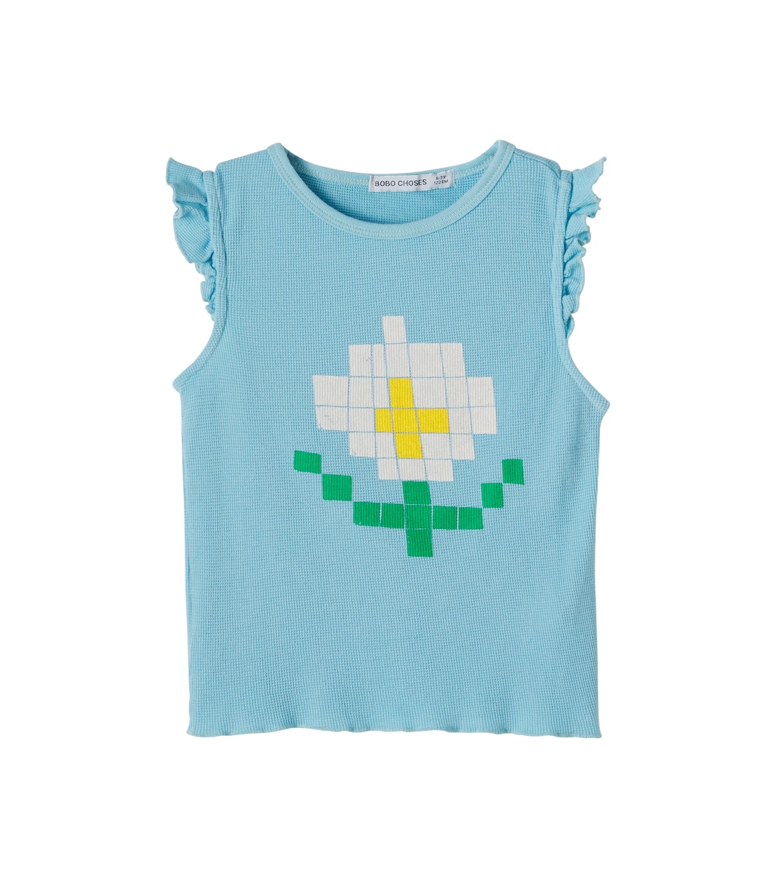 Pixel Daisy ruffled cotton top | Bobo Choses