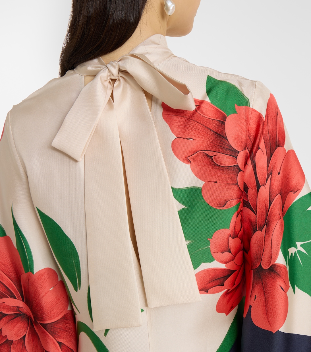 Robe longue Magnifico en sergé de soie à fleurs | La DoubleJ