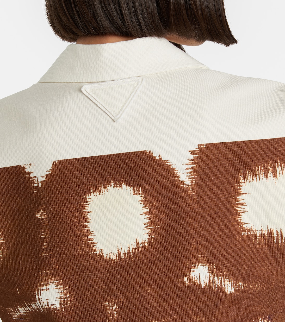 Printed cropped cotton shirt | Prada