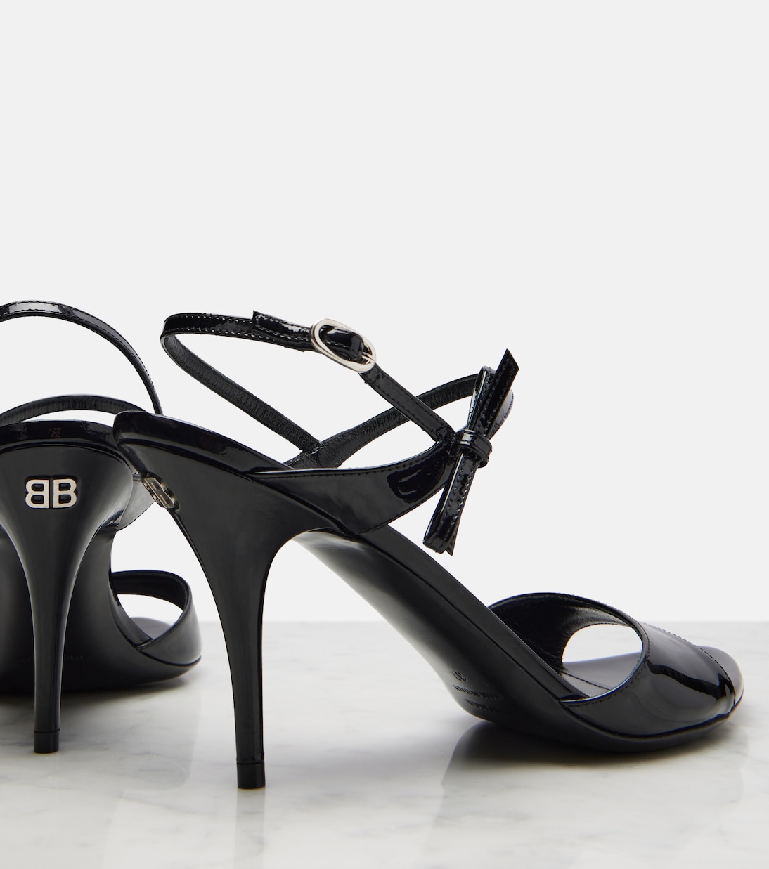 Avenue Bow patent leather sandals | Balenciaga
