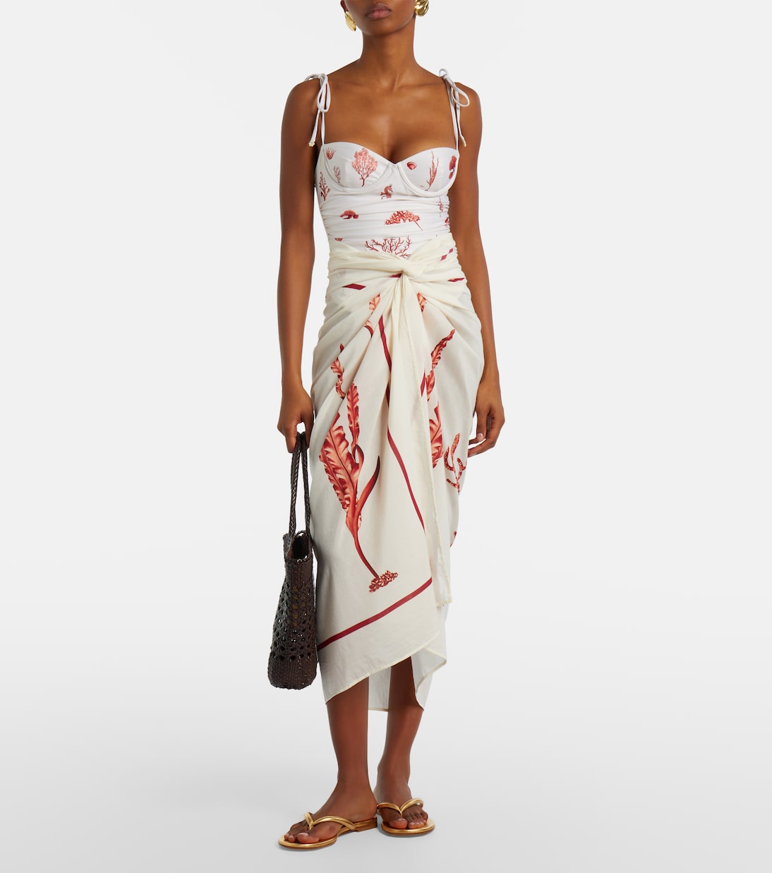 Pareo Lavanda de algodón y seda estampado | Agua by Agua Bendita