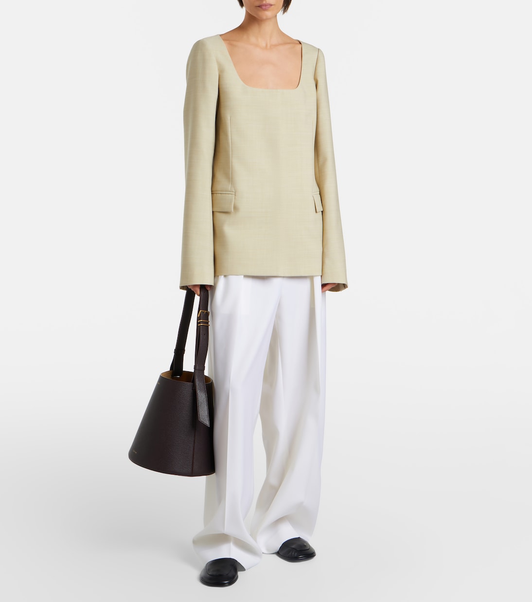 Orbita Small leather bucket bag | Calvin Klein Collection