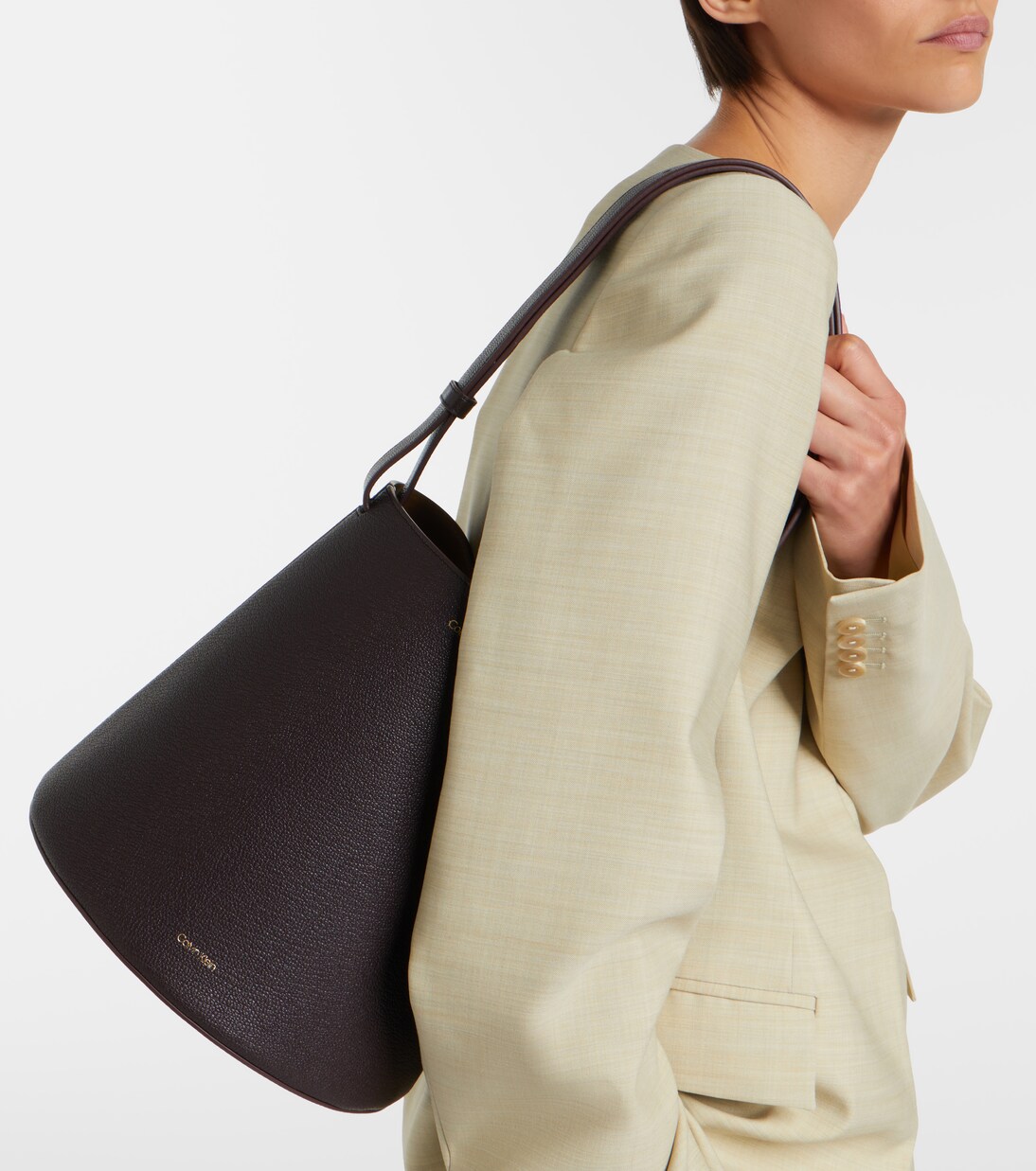 Orbita Small leather bucket bag | Calvin Klein Collection