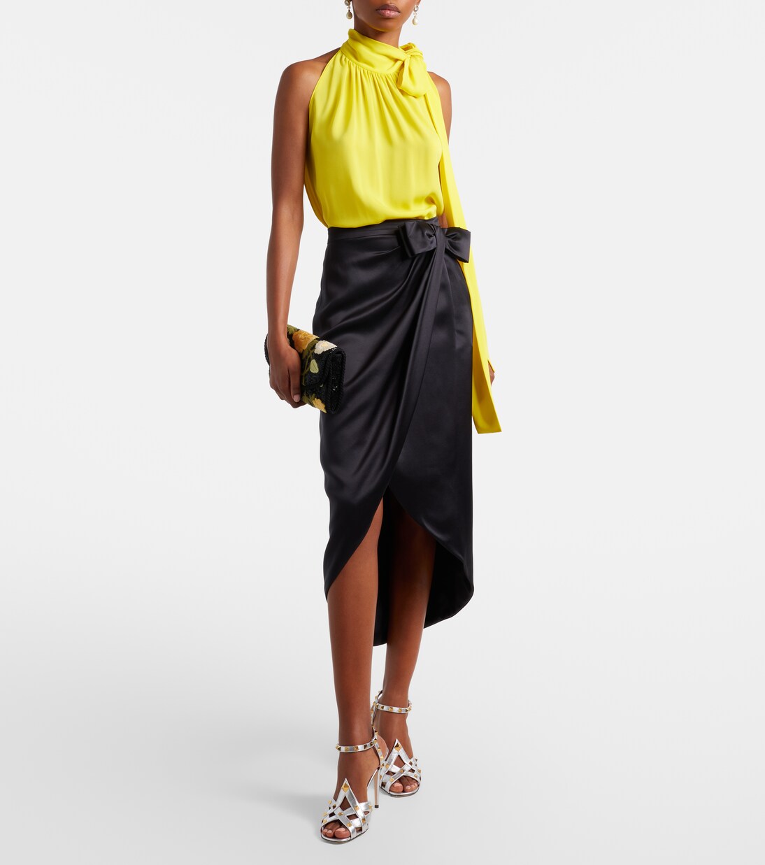 Sandalen Rockstud aus Metallic-Leder | Valentino Garavani