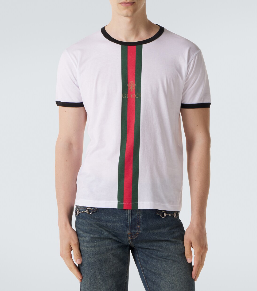 Web Stripe cotton T-shirt | Gucci