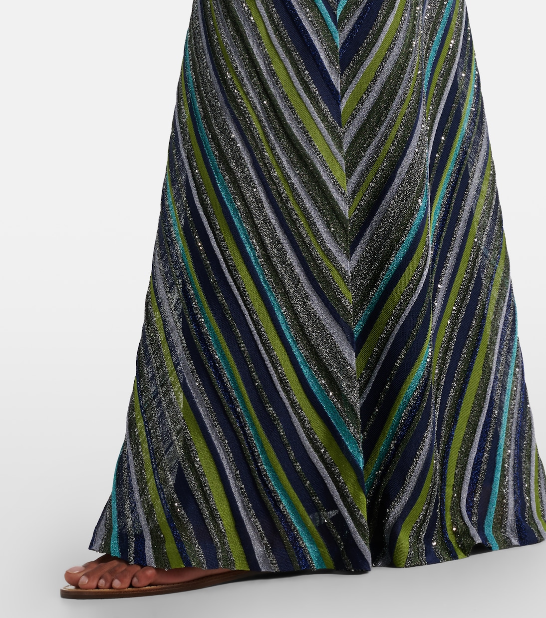 One-Shoulder-Maxikleid aus Lamé mit Pailletten | Missoni