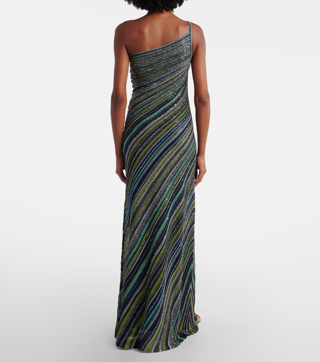 One-Shoulder-Maxikleid aus Lamé mit Pailletten | Missoni