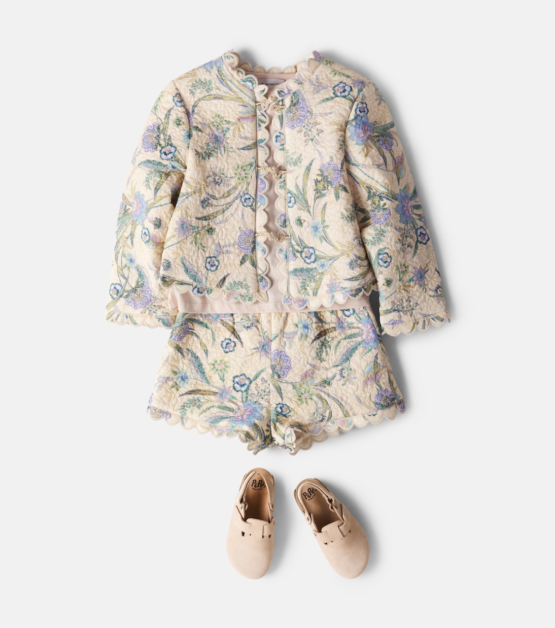 Indra floral scalloped cotton jacket | Zimmermann Kids