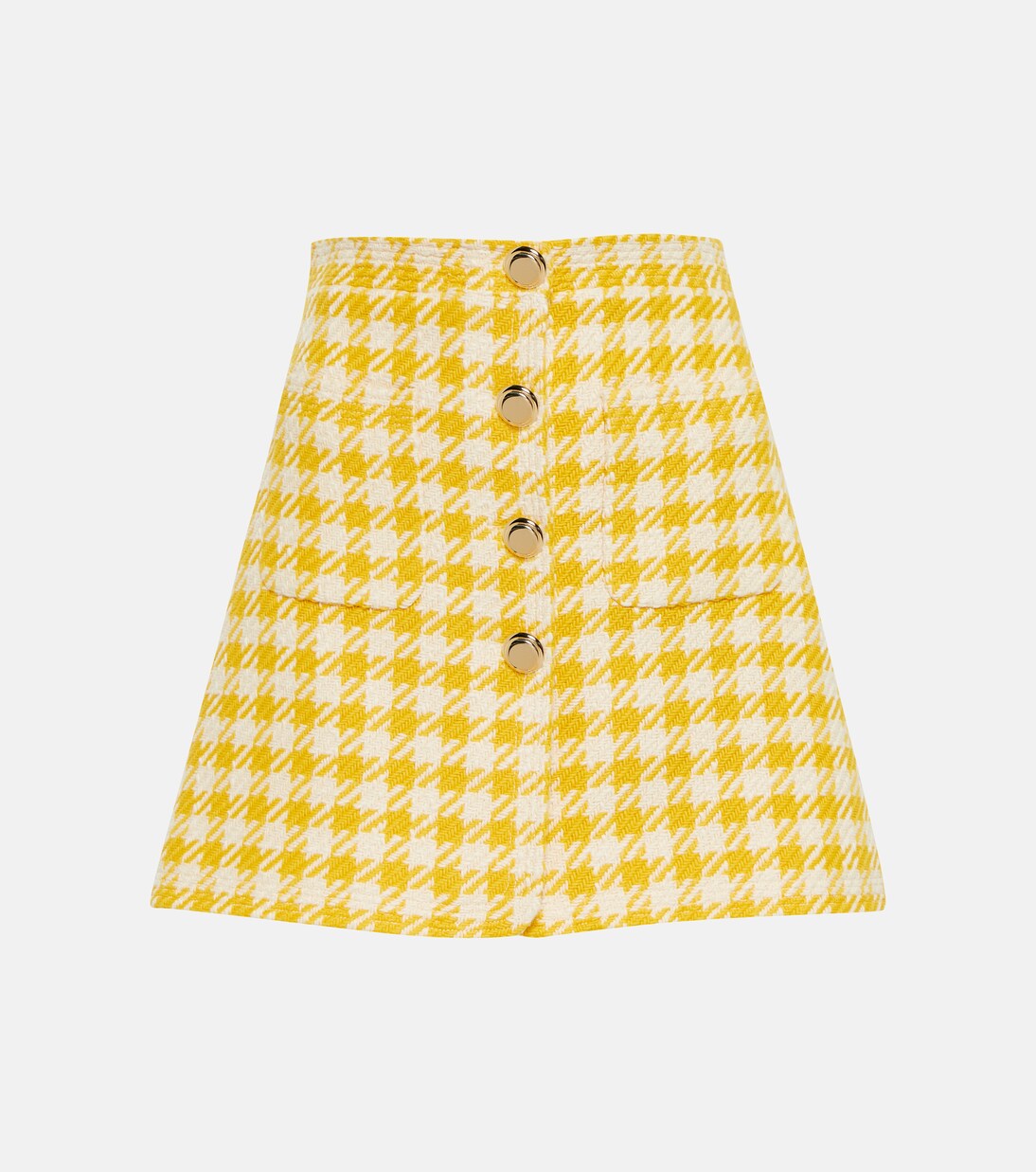 Houndstooth wool-blend miniskirt | Miu Miu