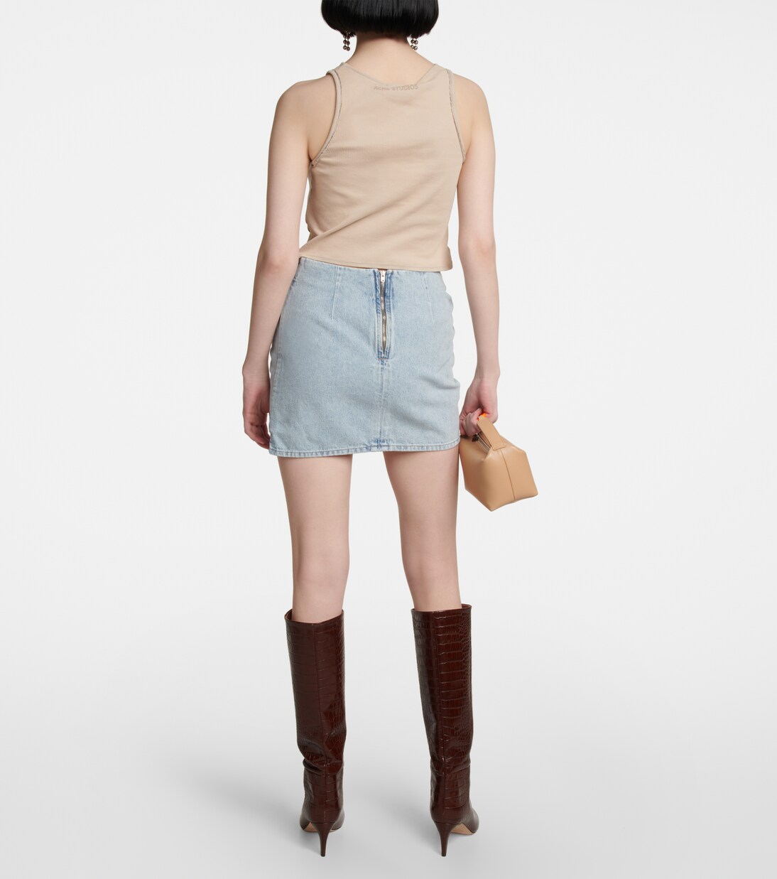 Minifalda denim Wishaw fruncida | The Mannei