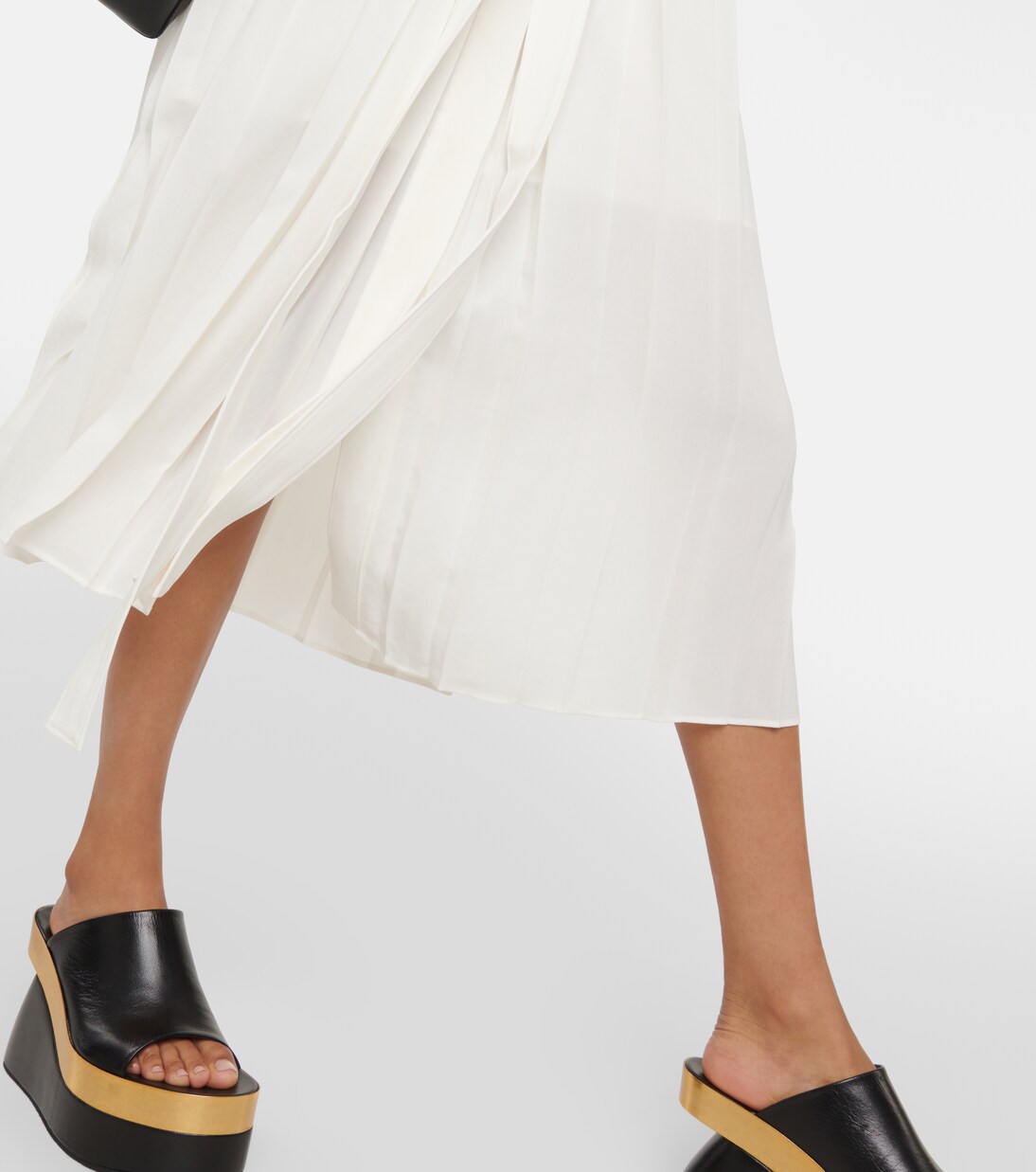 Robe midi Davidge en coton et soie | Joseph