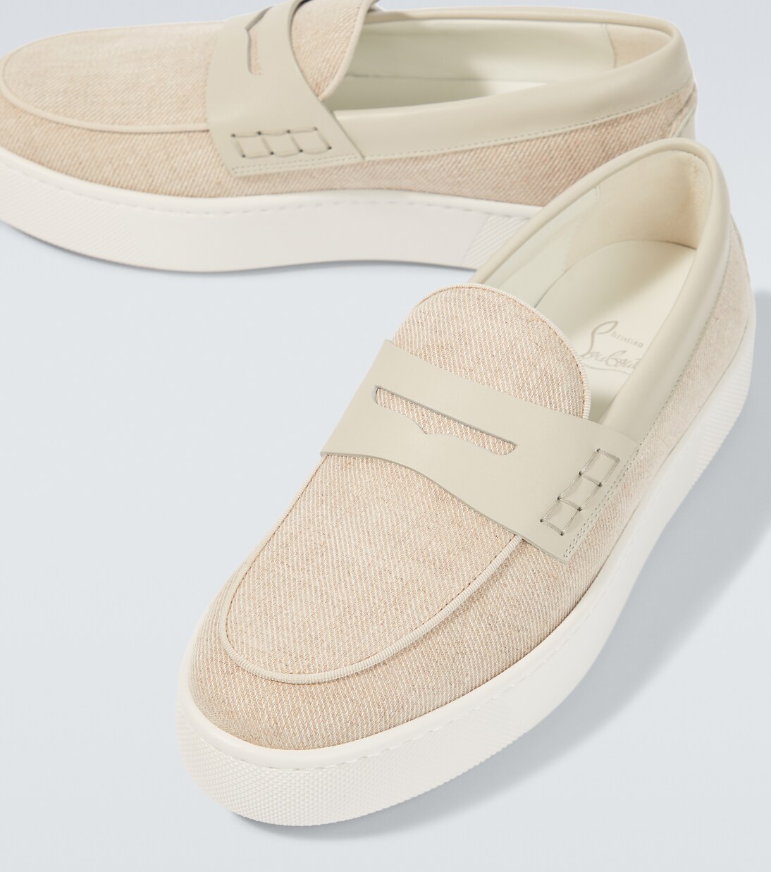 Paqueboat canvas and leather loafers | Christian Louboutin