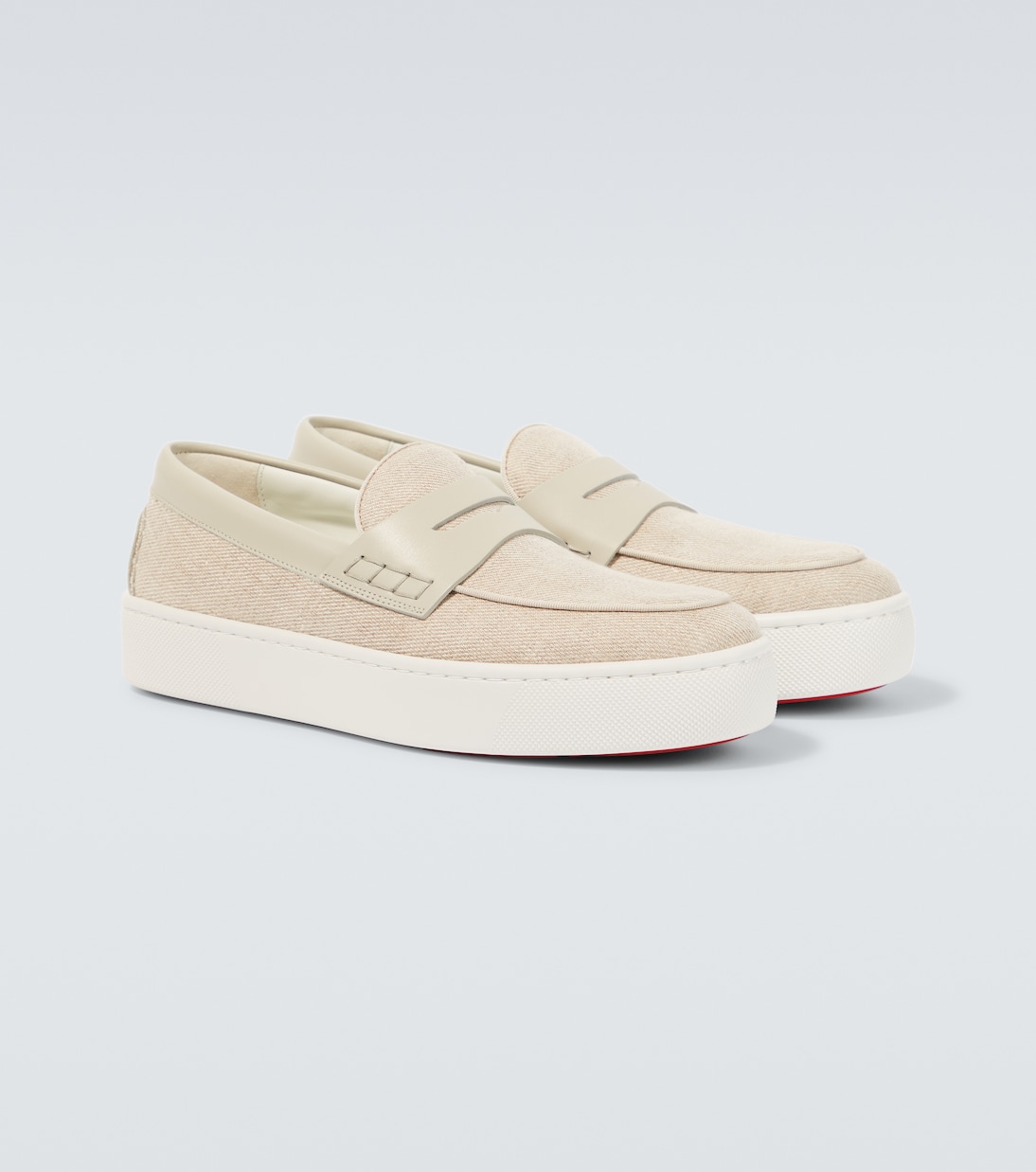 Paqueboat canvas and leather loafers | Christian Louboutin