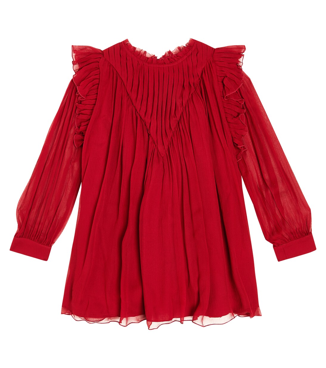 Ruffled silk chiffon dress | Chloé Kids