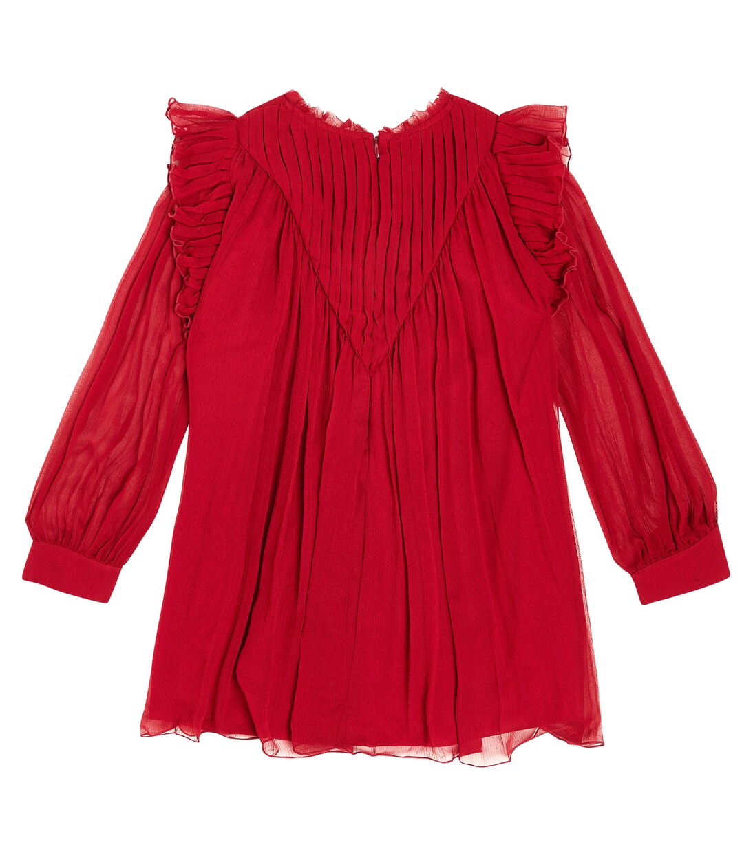 Ruffled silk chiffon dress | Chloé Kids