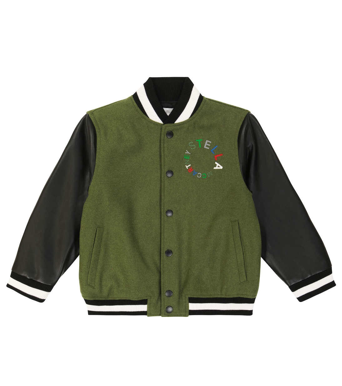 Logo wool-blend varsity jacket | Stella McCartney Kids