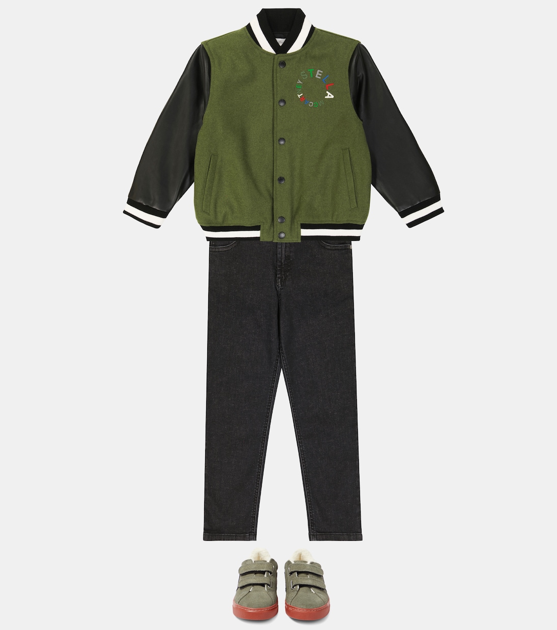 Logo wool-blend varsity jacket | Stella McCartney Kids