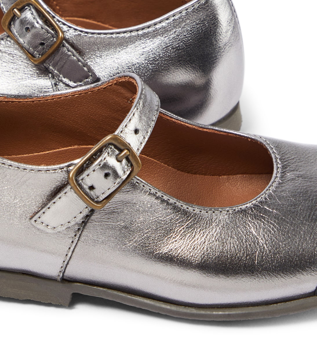 Metallic leather ballet flats | PèPè