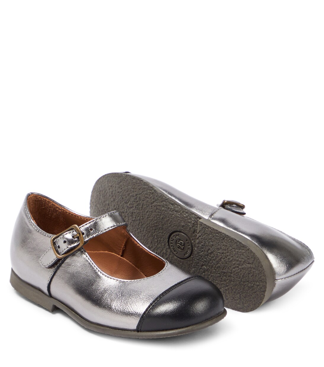 Metallic leather ballet flats | PèPè