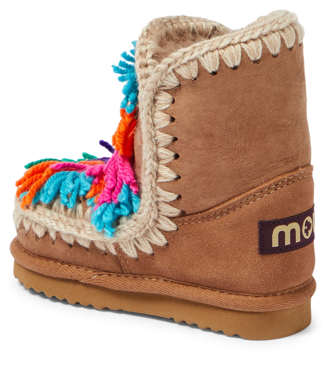 Floral-appliqué suede boots | Mou Kids