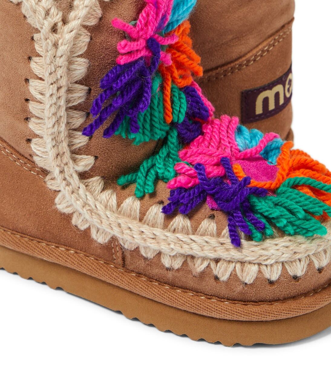 Floral-appliqué suede boots | Mou Kids