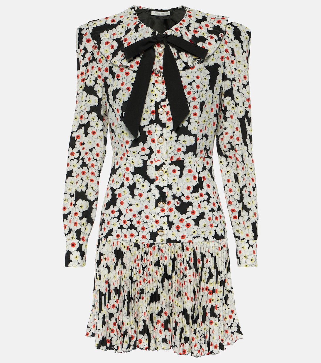 Miniabito in seta con fiocco e stampa | Alessandra Rich