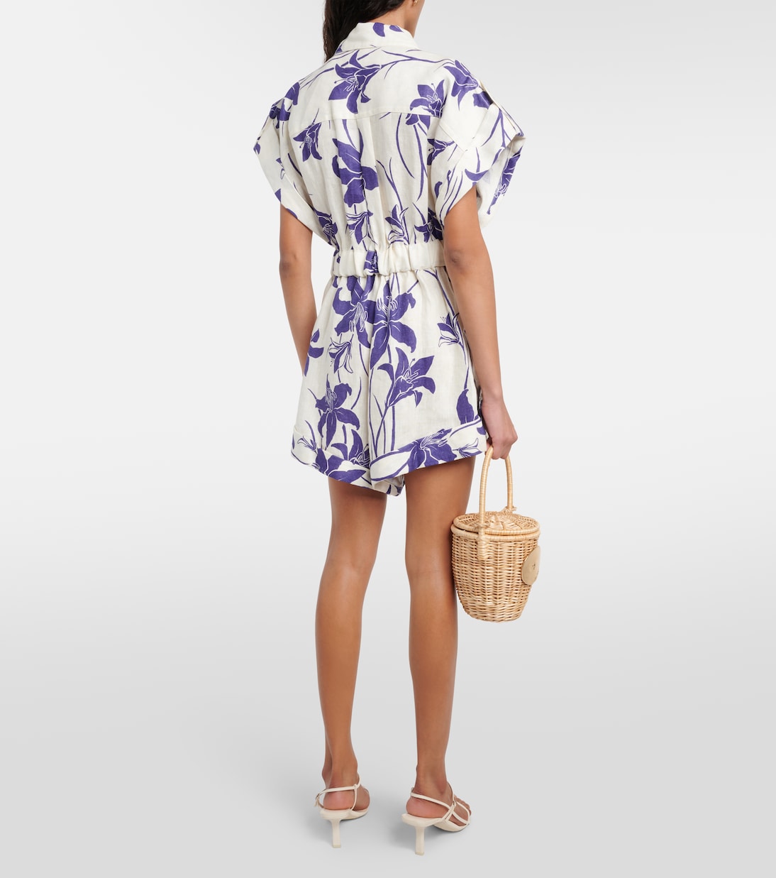 Acadian floral linen playsuit | Zimmermann