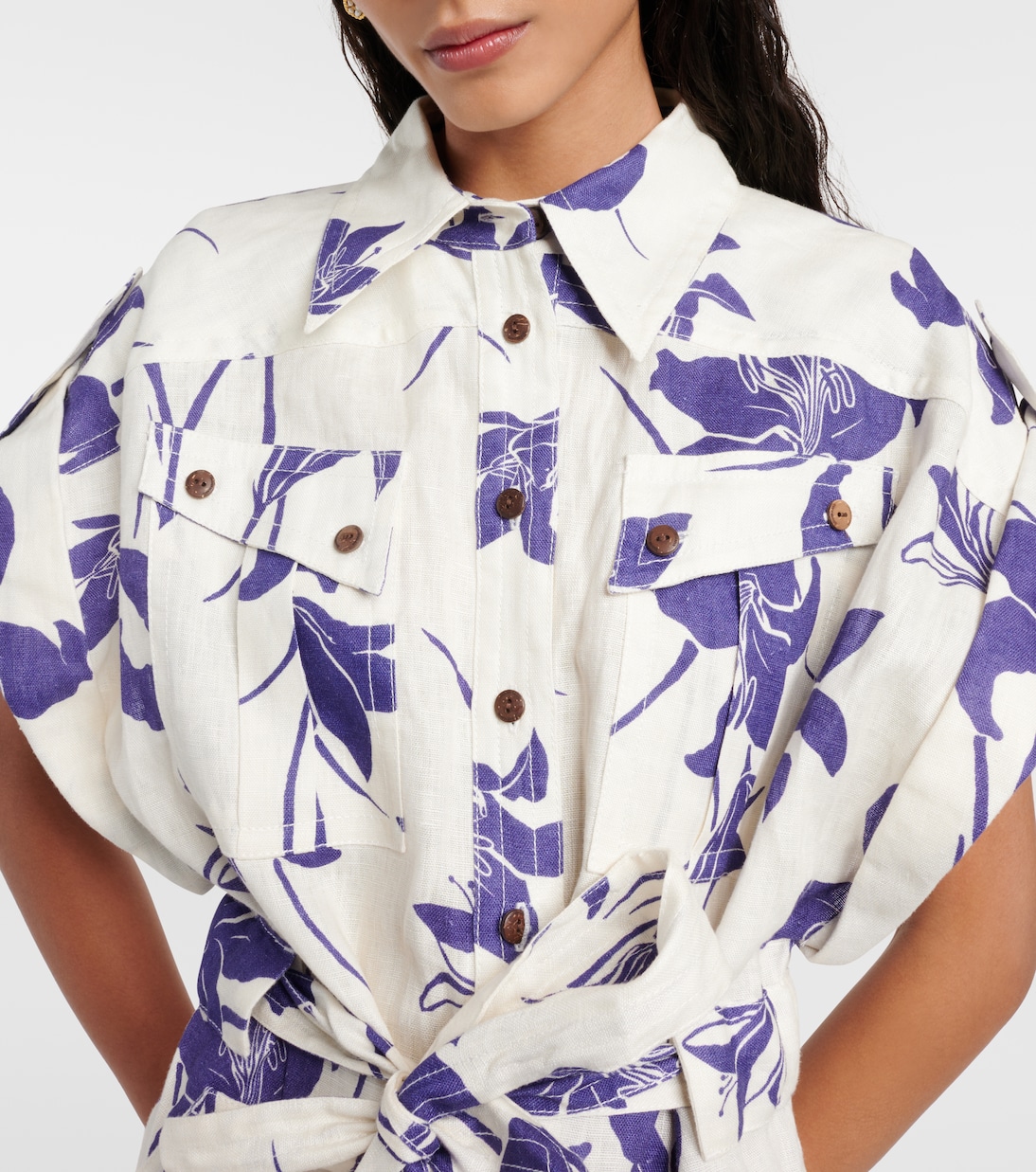 Acadian floral linen playsuit | Zimmermann