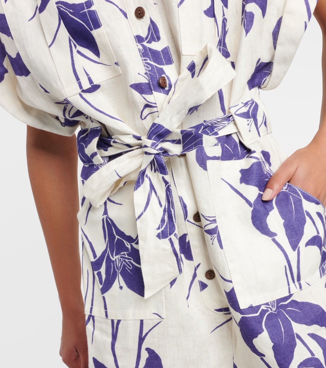 Acadian floral linen playsuit | Zimmermann