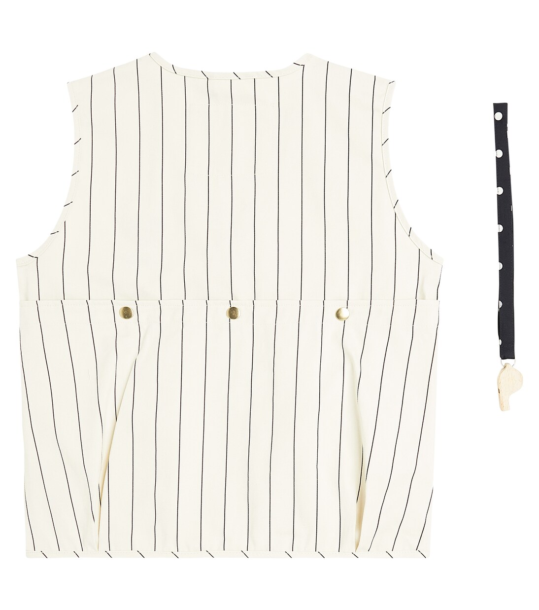 Owl embroidered pinstripe vest and whistle set | Mini Rodini