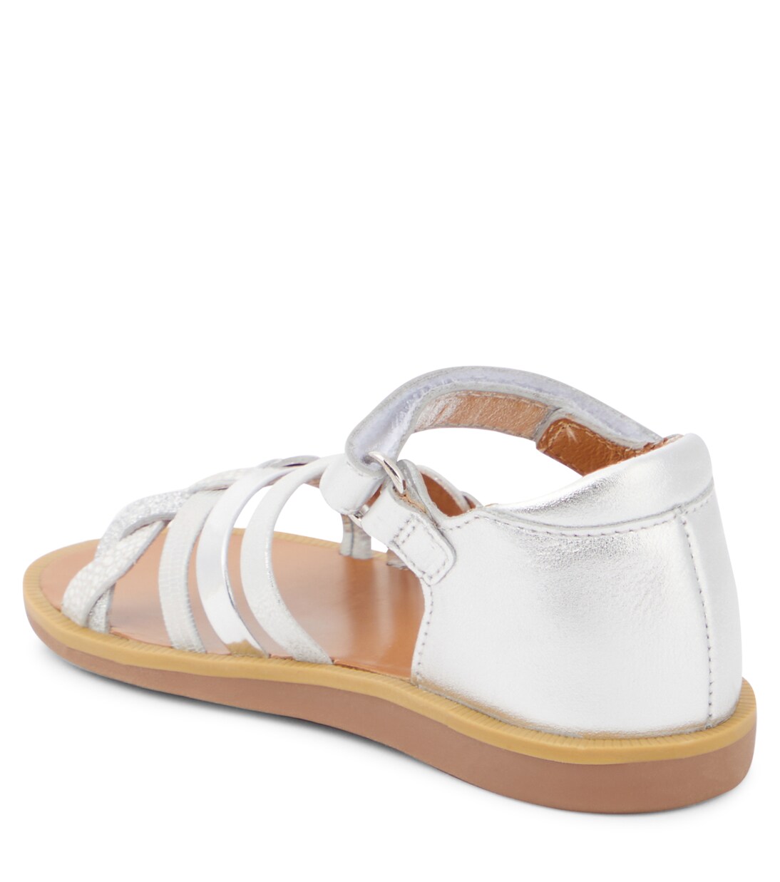 Poppy Tresse metallic leather sandals | Pom d'Api