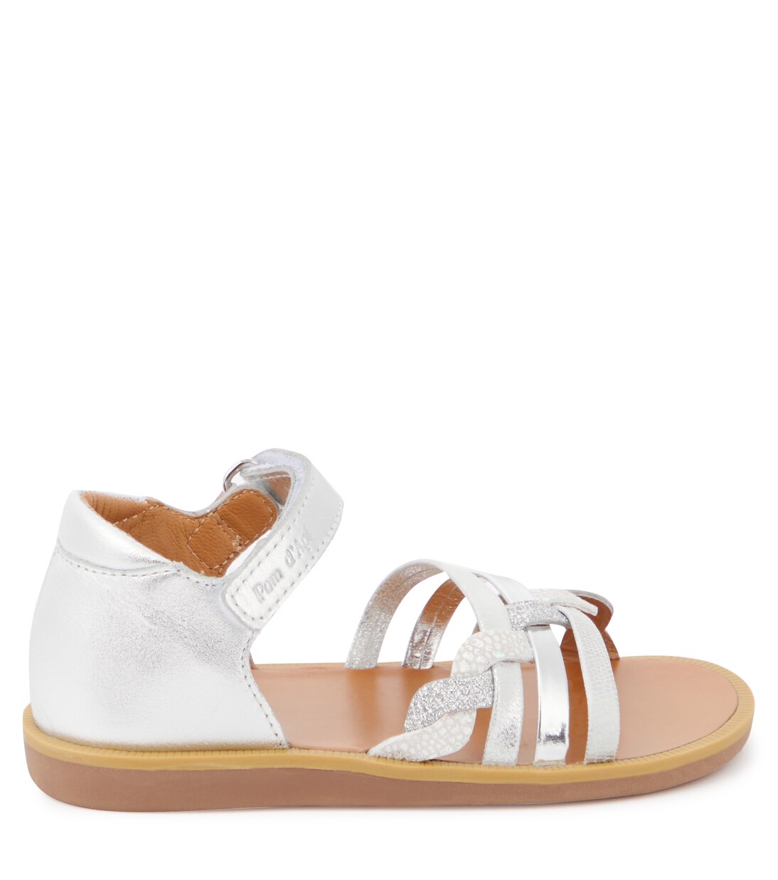 Poppy Tresse metallic leather sandals | Pom d'Api