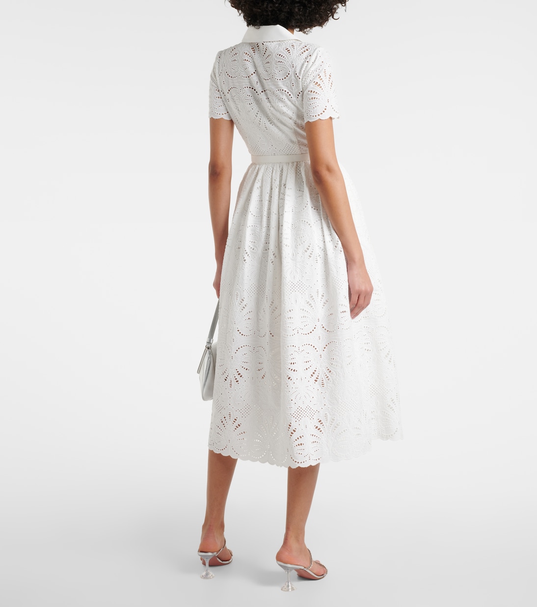 Besticktes Midikleid aus Baumwolle | Self-Portrait