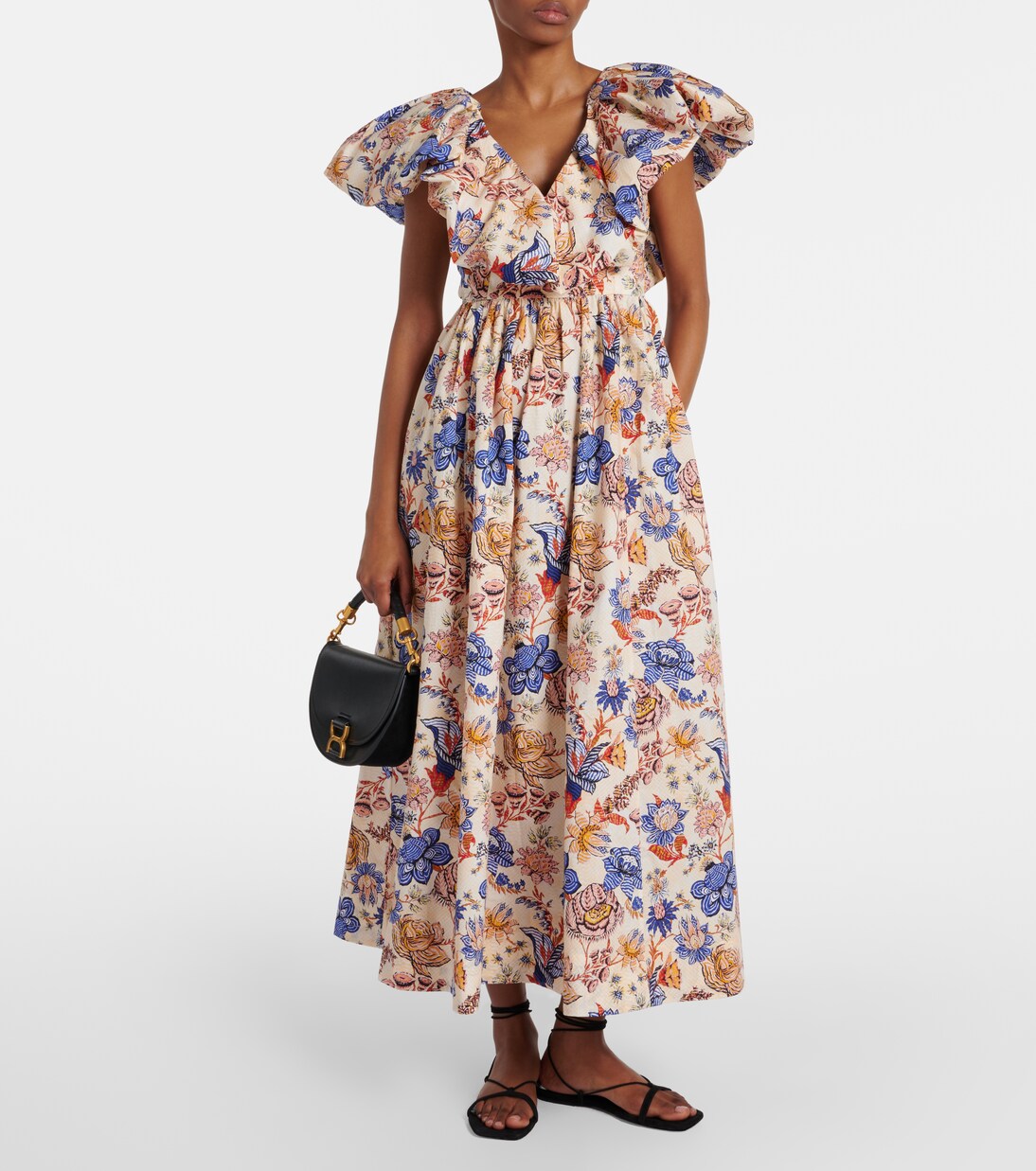 Robe longue Francesca en coton à fleurs | Ulla Johnson