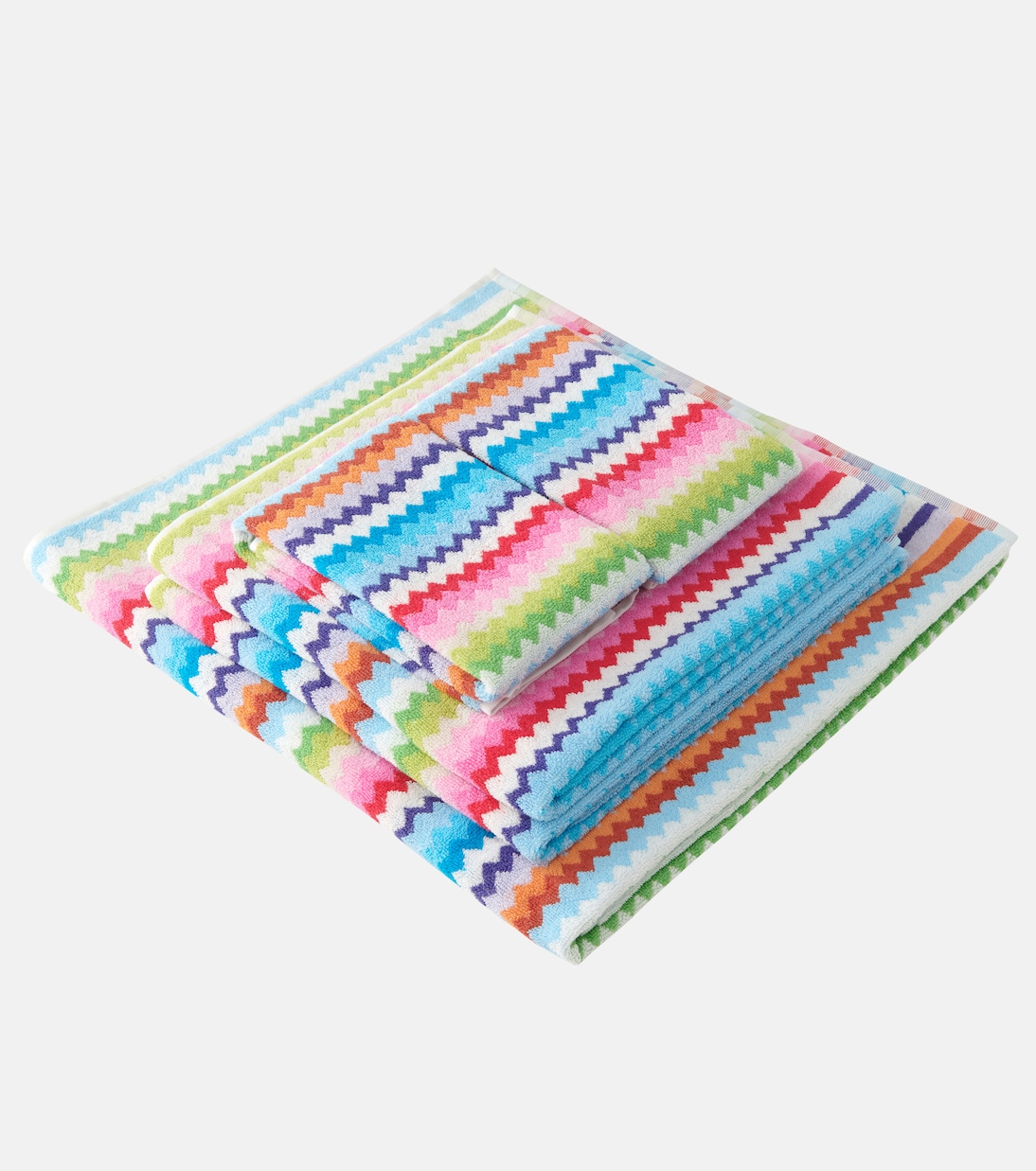 Riverbero set of 5 Zigzag cotton terry towels | Missoni