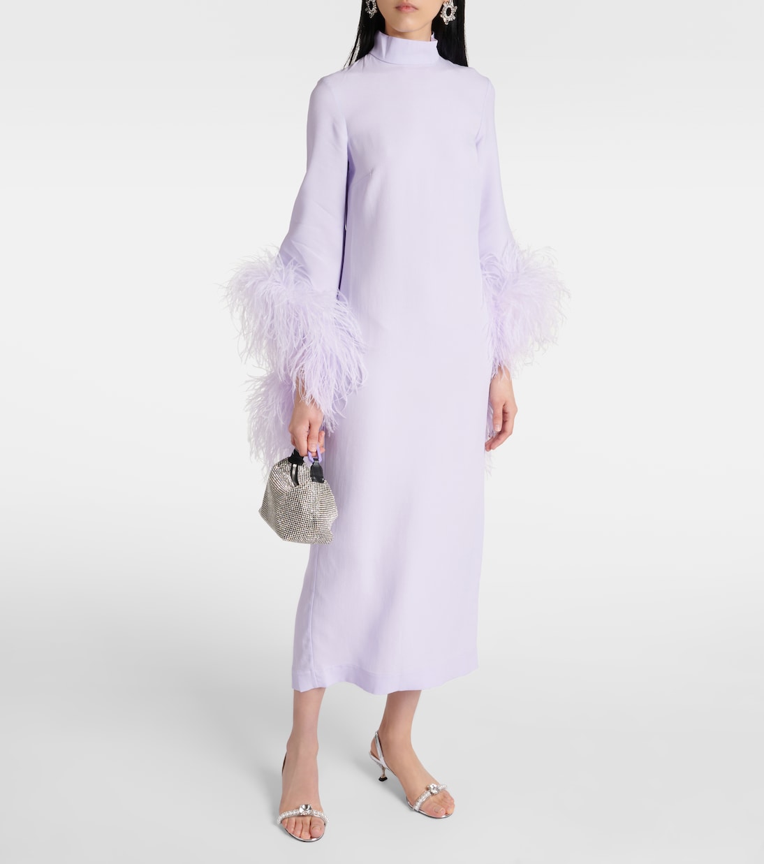 Robe midi Del Rio en crêpe à plumes | Taller Marmo