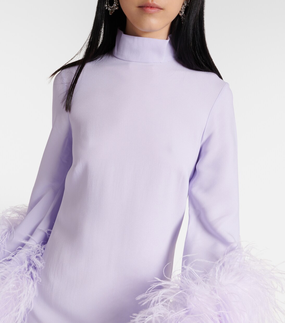 Robe midi Del Rio en crêpe à plumes | Taller Marmo