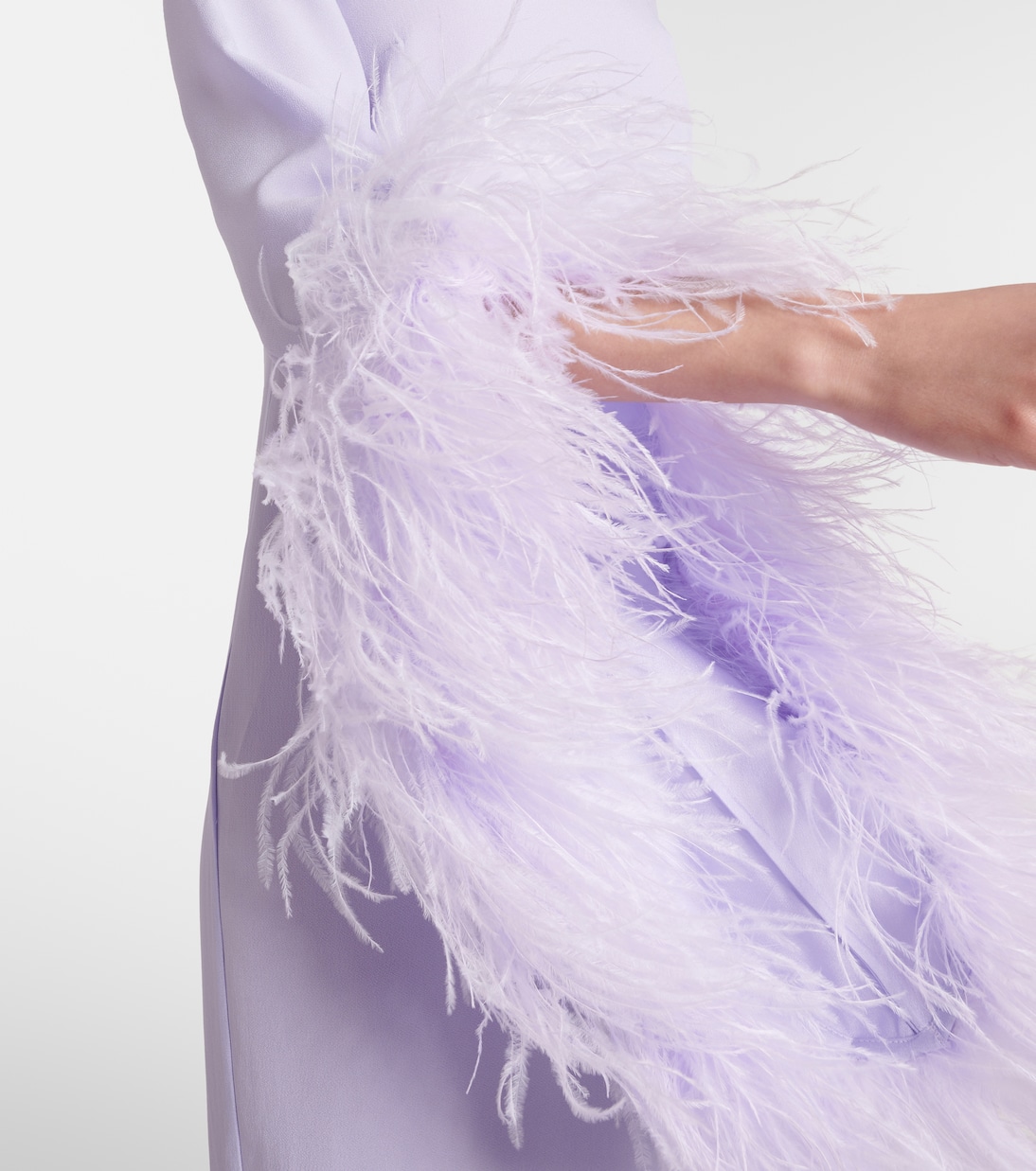 Robe midi Del Rio en crêpe à plumes | Taller Marmo