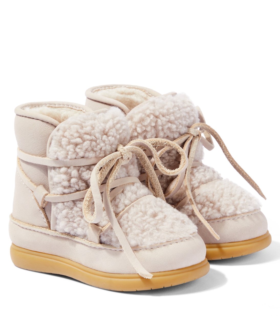 Baby Ceysa teddy and leather booties | Donsje