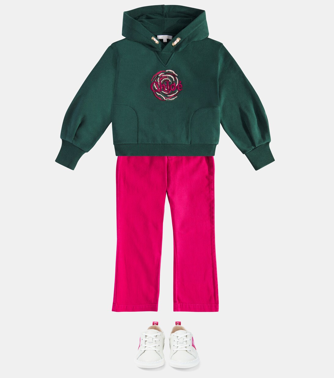 Embroidered cotton jersey hoodie | Chloé Kids