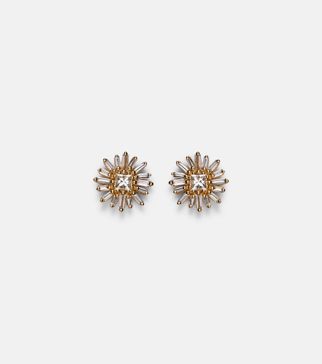 Princess Mini 18kt gold earrings with diamonds | Suzanne Kalan