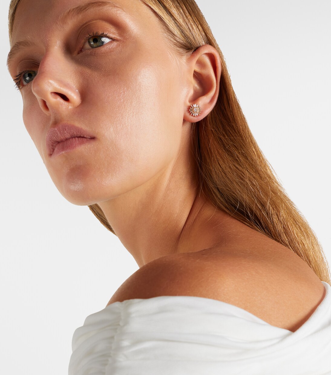 Princess Mini 18kt gold earrings with diamonds | Suzanne Kalan